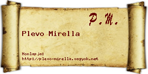 Plevo Mirella névjegykártya